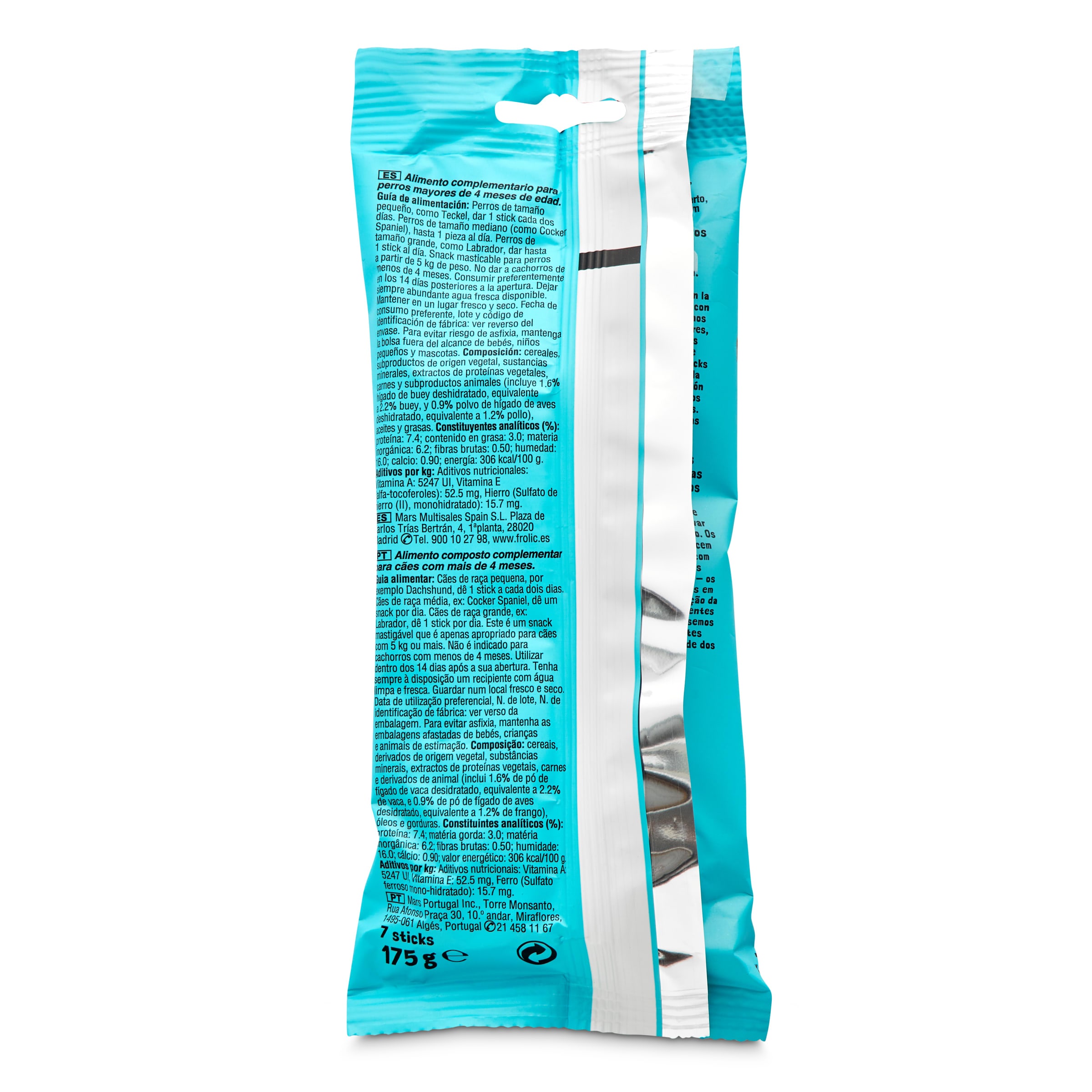 Snack para perros smiley sticks Frolic 175 g