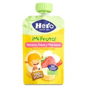 Puré de plátano, fresa y manzana Hero bolsa 100 g