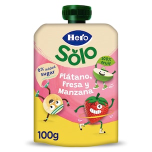 alimento infantil con pure platano fresa y manzana 100 g