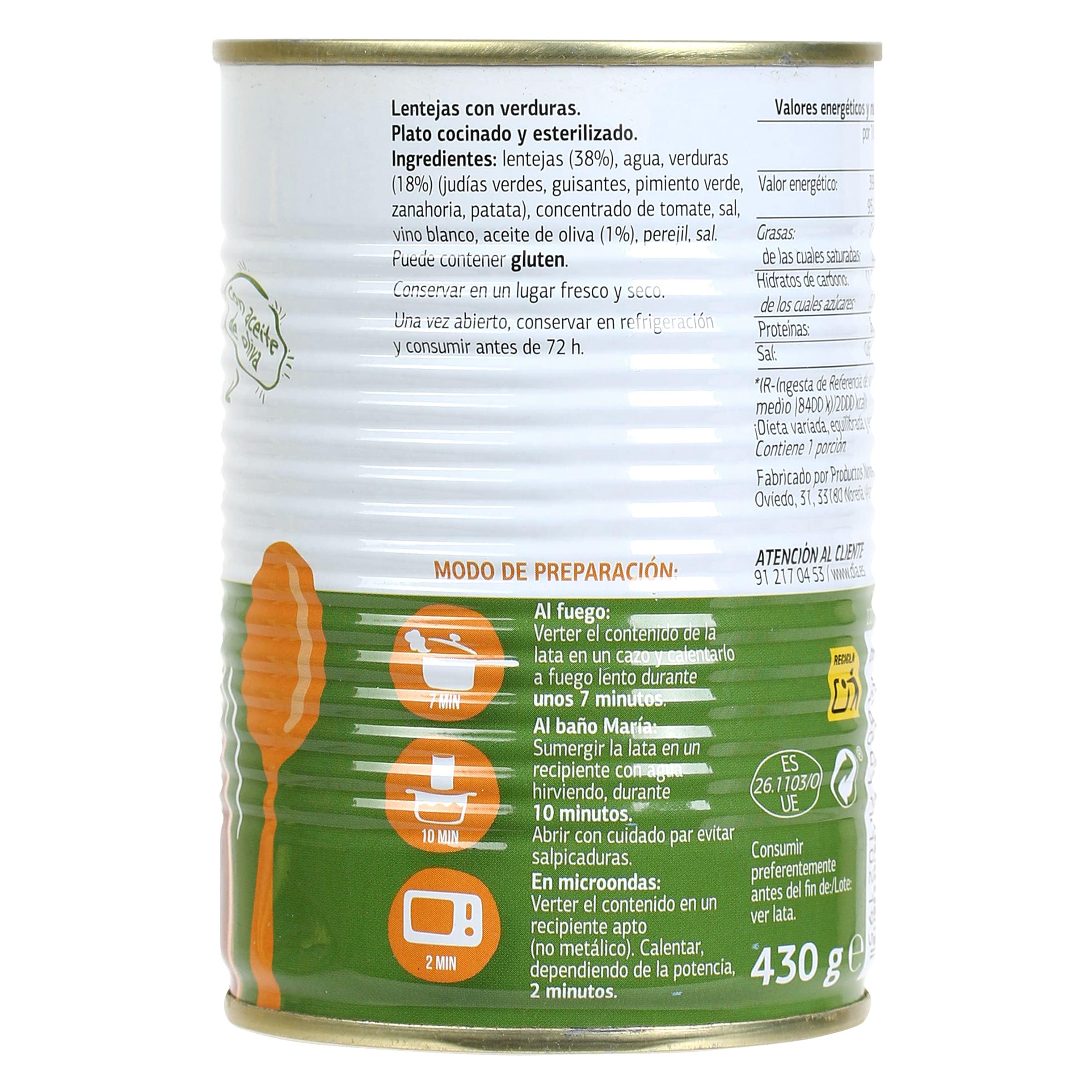 Lentejas con verduras Dia Al Punto 430 g