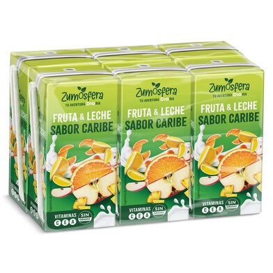 Bebida de frutas con leche caribe Zumosfera de Dia brik 6 x 20 cl-0