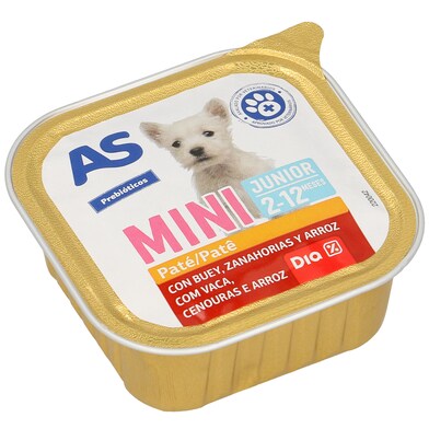 Alimento para perros junior con carne As Dia tarrina 150 g-0 Alimento para perros junior con carne As Dia tarrina 150 g-0
