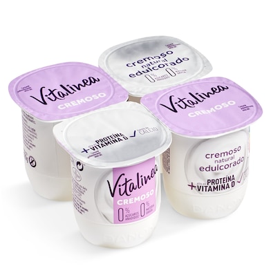 Yogur natural desnatado edulcorado Vitalinea pack 4 x 120 g-0