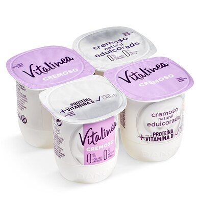 Yogur natural desnatado edulcorado Vitalinea pack 4 x 120 g-0