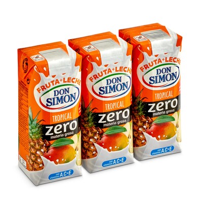 Bebida de zumo de frutas y leche tropical Don Simón brik 3 x 330 g-0 Bebida de zumo de frutas y leche tropical Don Simón brik 3 x 330 g-0