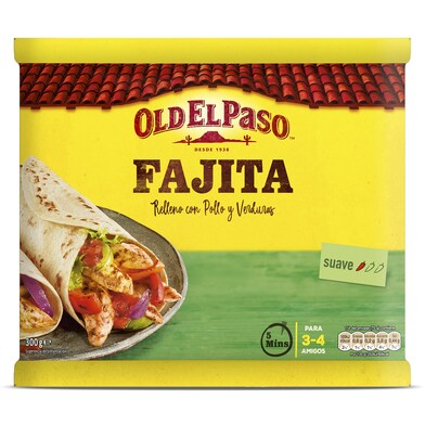 Relleno para fajitas de pollo y verduras asadas Old El Paso bolsa 300 g-0 Relleno para fajitas de pollo y verduras asadas Old El Paso bolsa 300 g-0