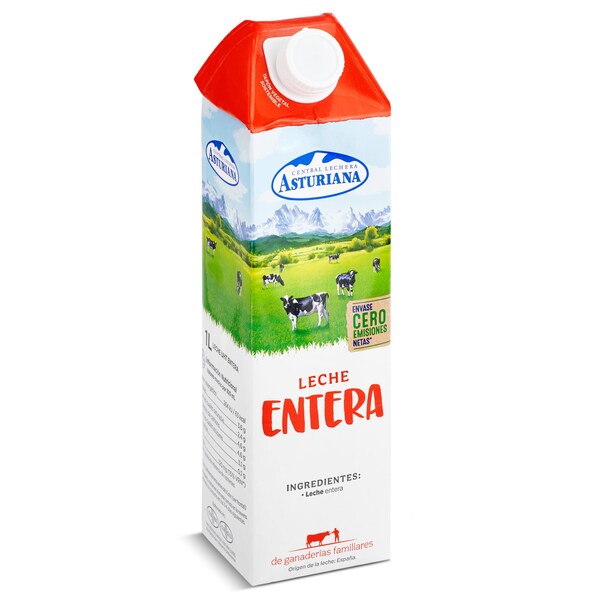Leche Entera Asturiana Envase 1 L.