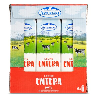 Leche entera Central Lechera Asturiana brik 6 x 1 l-1 Leche entera Central Lechera Asturiana brik 6 x 1 l-1