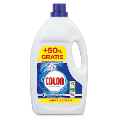 Detergente líquido gel activo Colon 51 lavados-0 Detergente líquido gel activo Colon 51 lavados-0