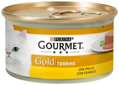 Alimento para gatos con pollo Gourmet lata 85 g-0