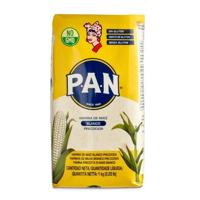 Harina 100% de maíz blanco PAN BOLSA 1 KG-1 Harina 100% de maíz blanco PAN BOLSA 1 KG-1