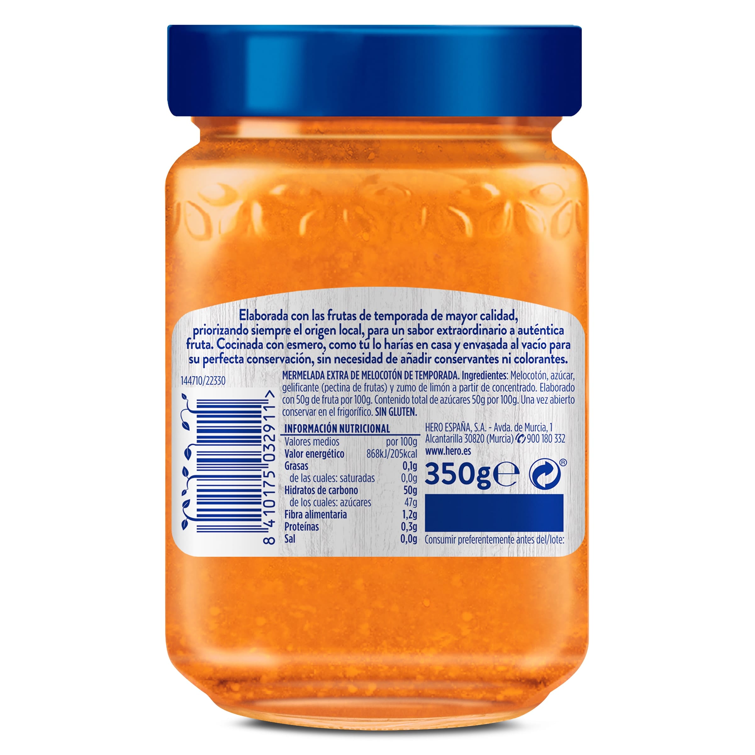 Mermelada de melocotón de temporada Hero 350 g