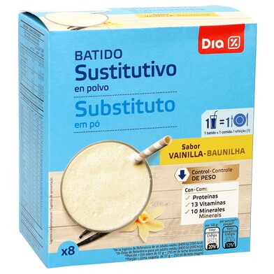 Batido sustitutivo de vainilla Dia Vital caja 296 g-0