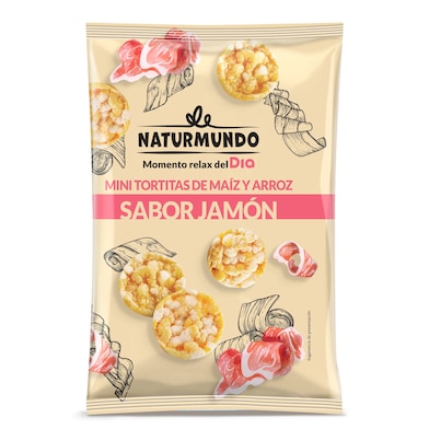 Mini tortitas de maíz y arroz sabor jamón Naturmundo bolsa 75 g-0