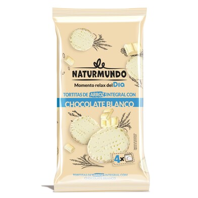 Tortitas de arroz integral con chocolate blanco Naturmundo de Dia bolsa 130 g-0