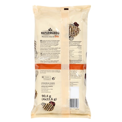 Tortitas de maíz con chocolate negro Naturmundo bolsa 90 g-1