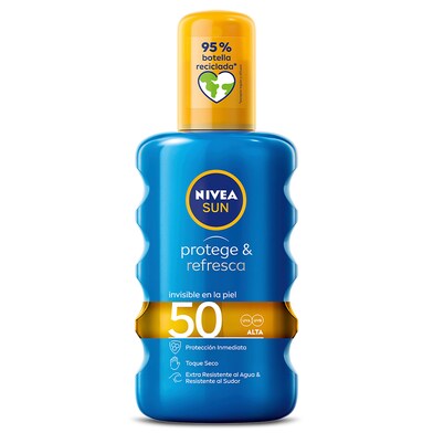 Protector solar invisible protege y refresca spf 50 Nivea 200 ml-0