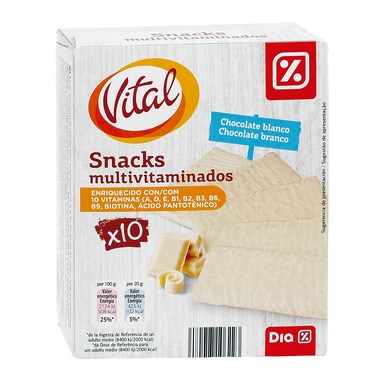 Barritas bañadas con chocolate blanco Dia Vital caja 200 g-0 Barritas bañadas con chocolate blanco Dia Vital caja 200 g-0