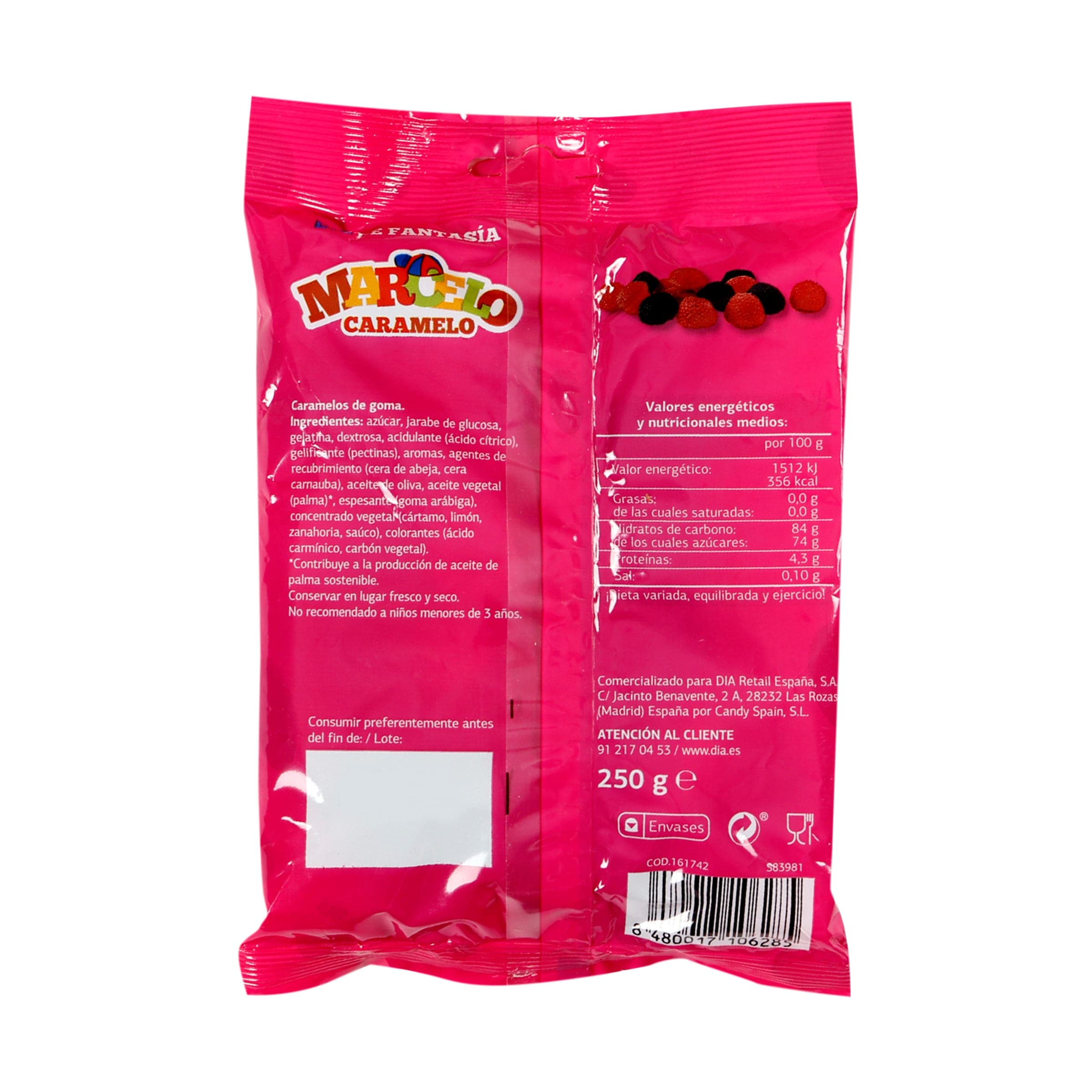 Golosinas mora Dia Marcelo Caramelo 250 g