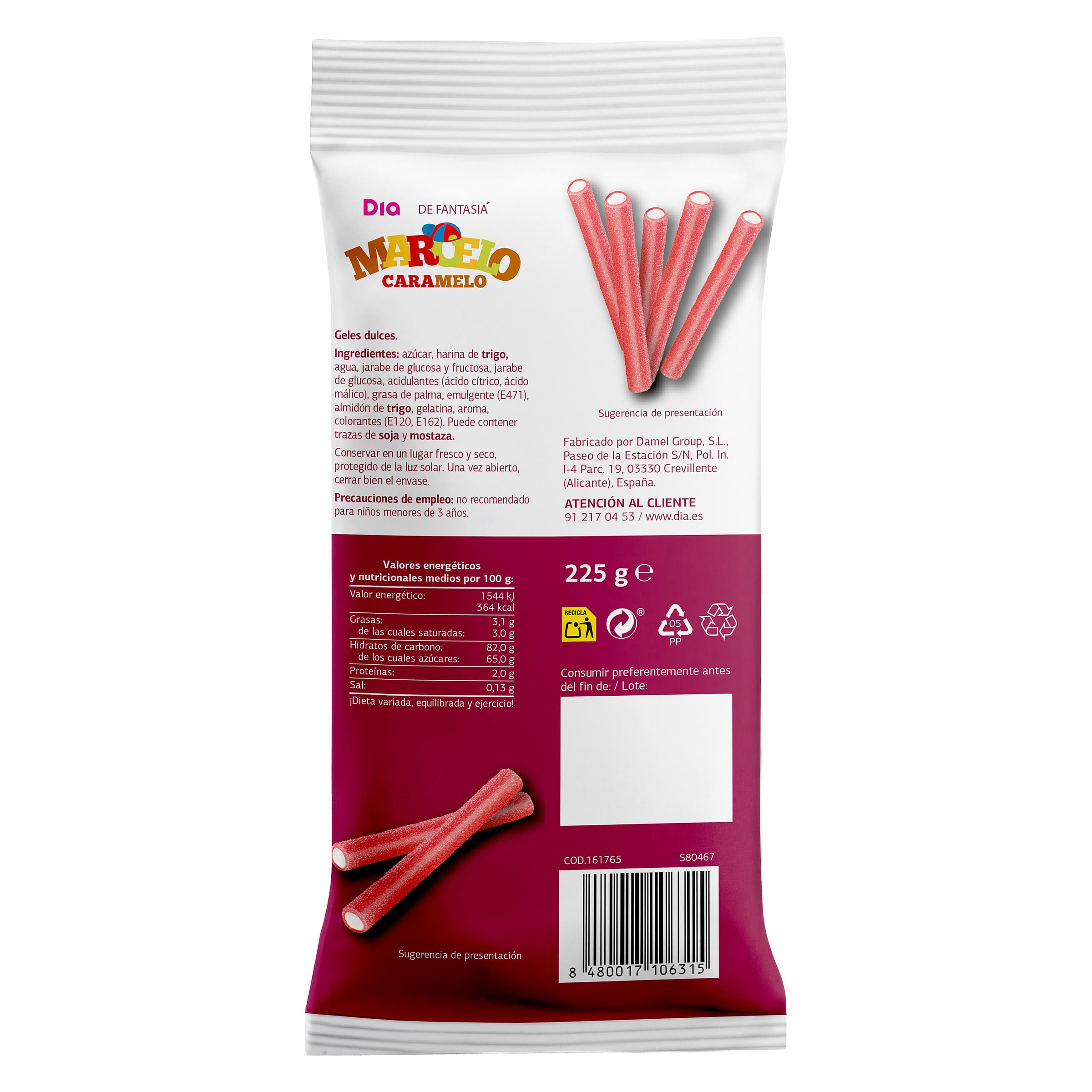 Tronquitos pica relleno Dia Marcelo Caramelo 225 g