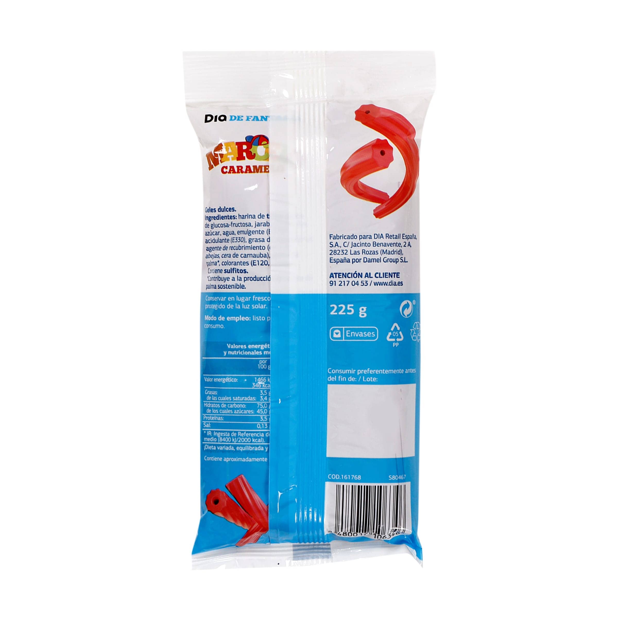Regaliz rojo torcidas Dia Marcelo Caramelo 225 g