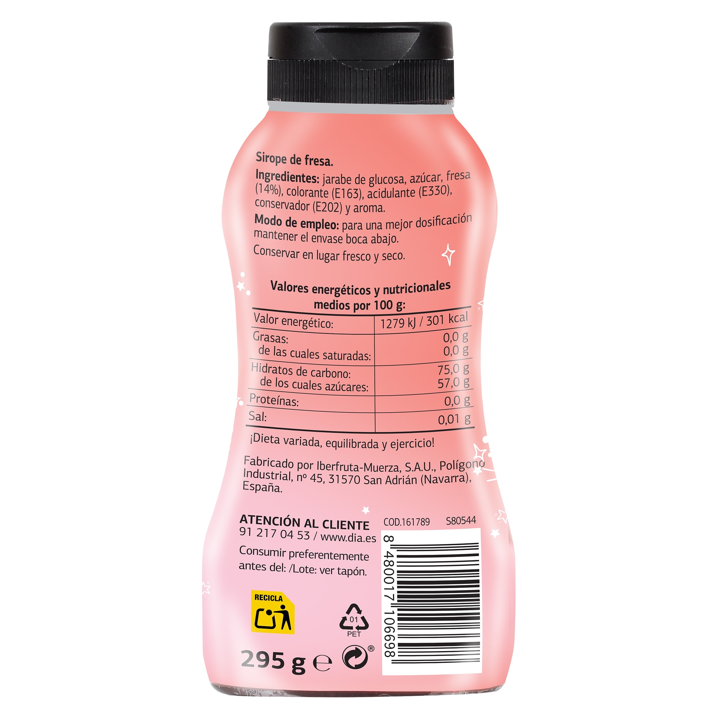 Sirope de fresa Delimagic de Dia 295 g