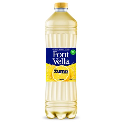 Bebida refrescante de agua mineral con zumo de limón Font Vella botella 1.25 l-0 Bebida refrescante de agua mineral con zumo de limón Font Vella botella 1.25 l-0
