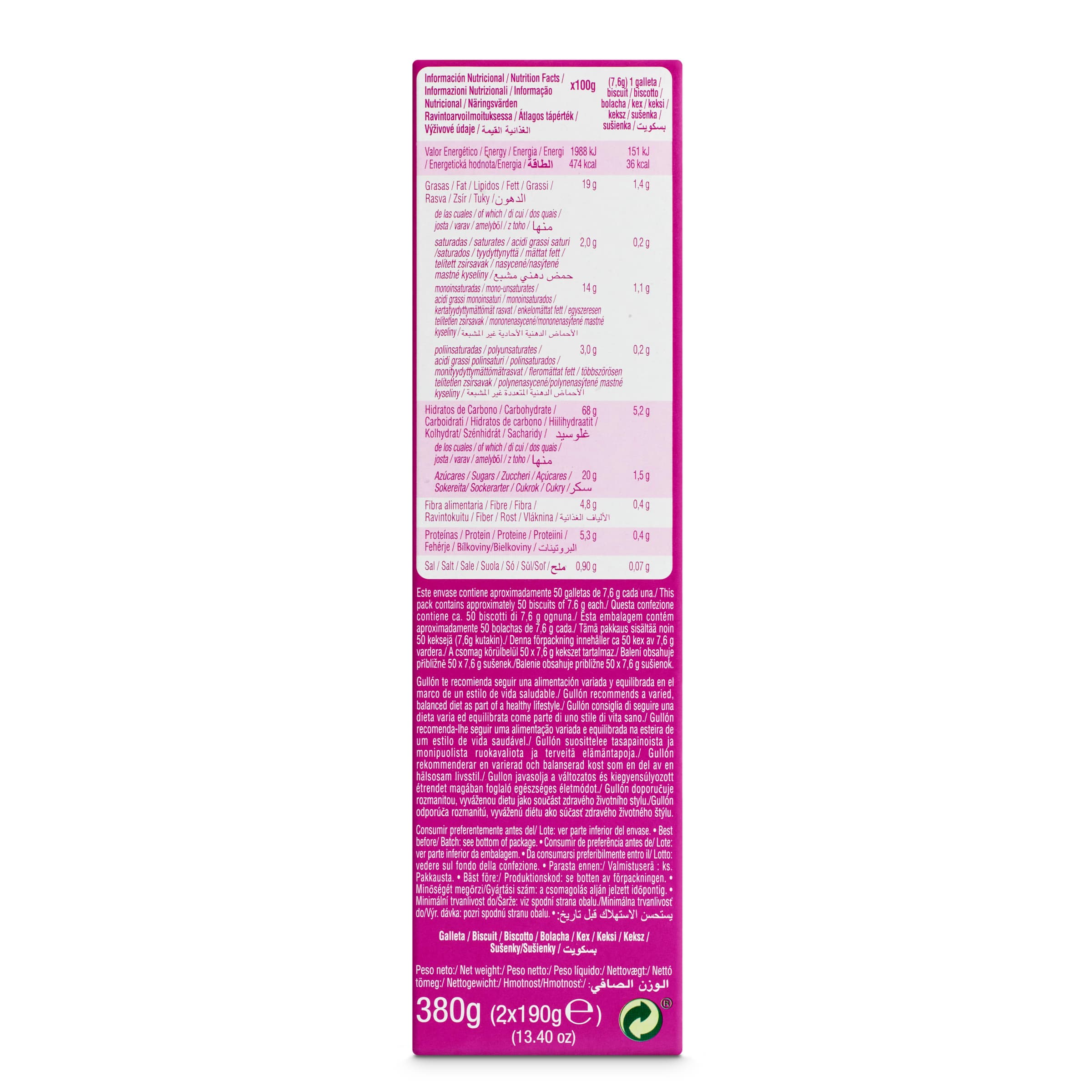 Galletas maría sin gluten Gullón 400 g
