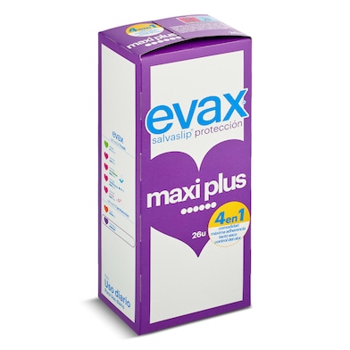 Protegeslips maxi plus Evax caja 26 unidades-0