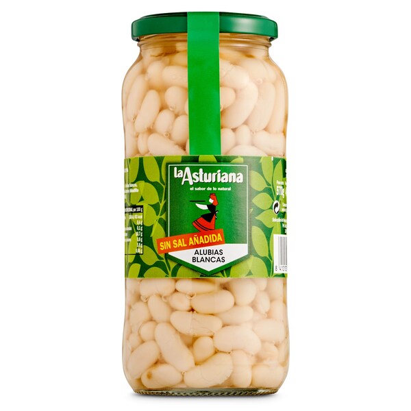 Alubia Cocido sin Sal La Asturiana Frasco 400 Gr.