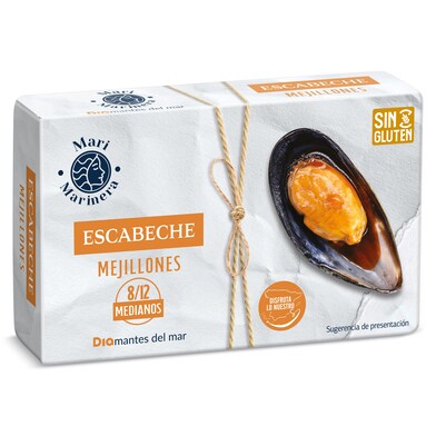 Mejillones en escabeche 8/12 piezas Mari Marinera de Dia lata 69 g-0