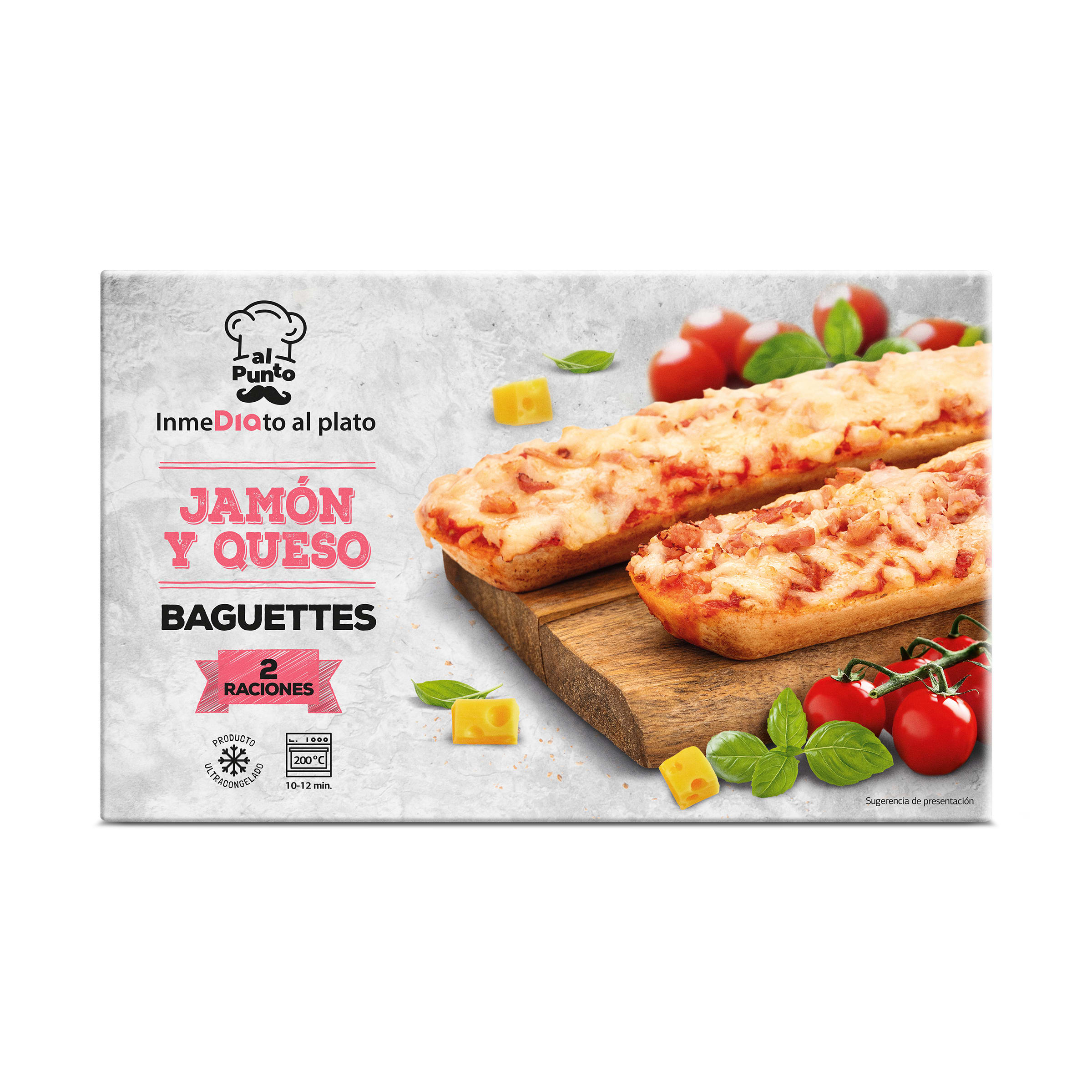 Baguette de jamón y queso 2 unidades Dia Al Punto 250 g