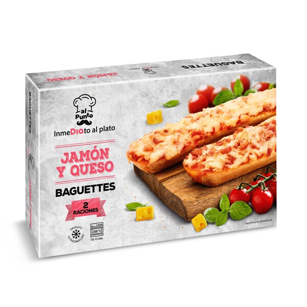 Baguette Jamón Y Queso Al Punto Caja 2 Uds. 250 Gr.