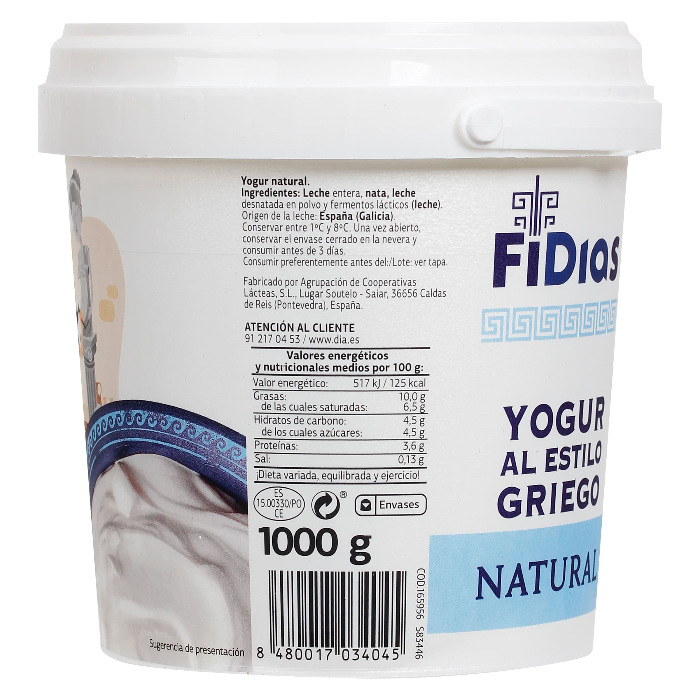 Yogur griego Dia Fidias 1 Kg