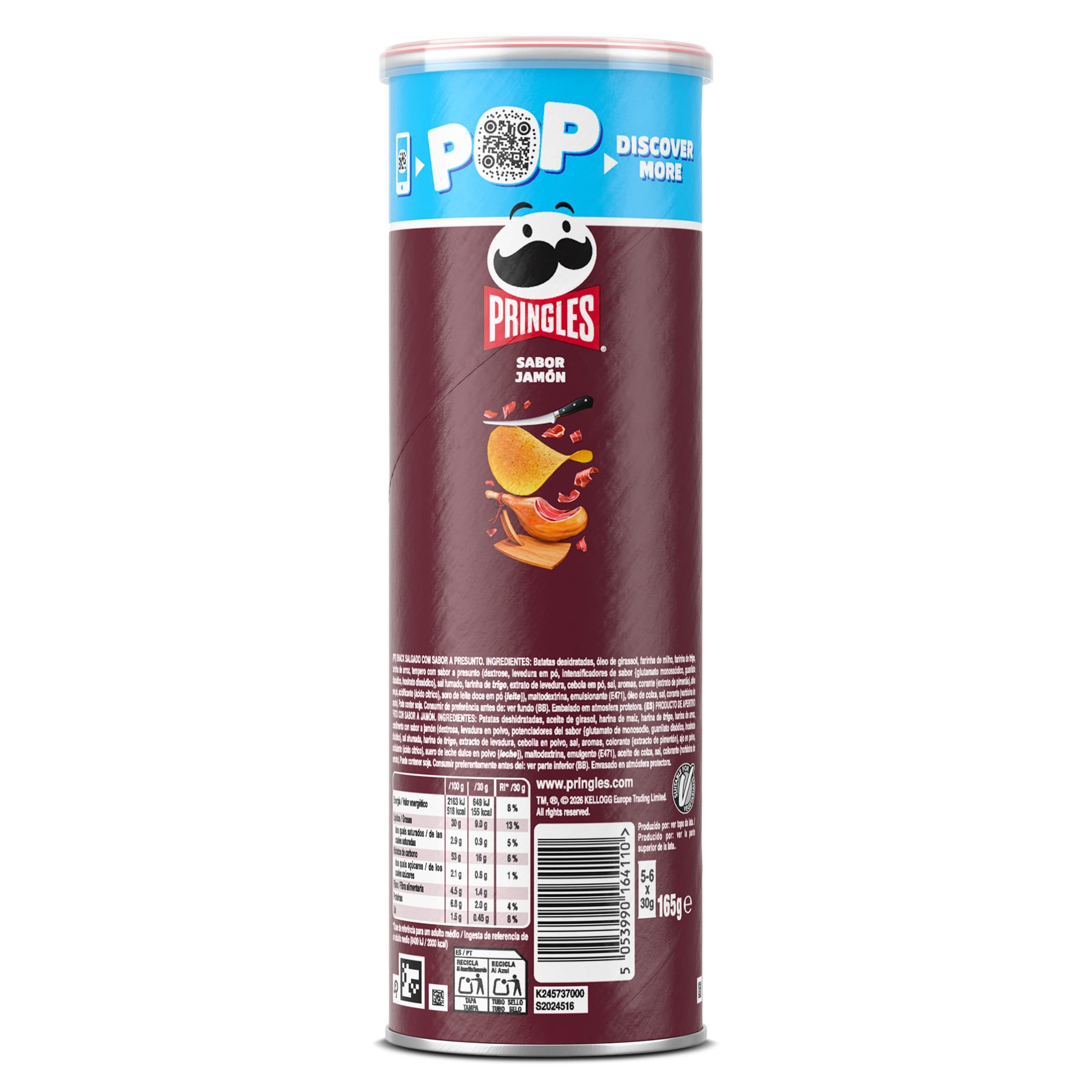 Pringles jamón 165 g