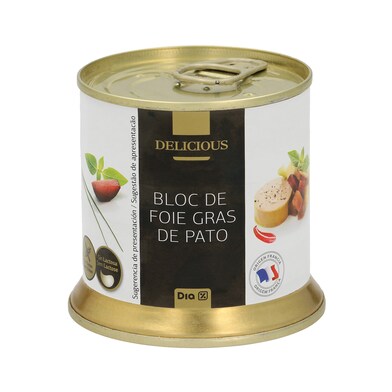 Bloc de foie gras de pato Dia Delicious lata 200 g-0 Bloc de foie gras de pato Dia Delicious lata 200 g-0