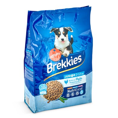 Alimento para perros junior con pollo Brekkies bolsa 3 Kg-0