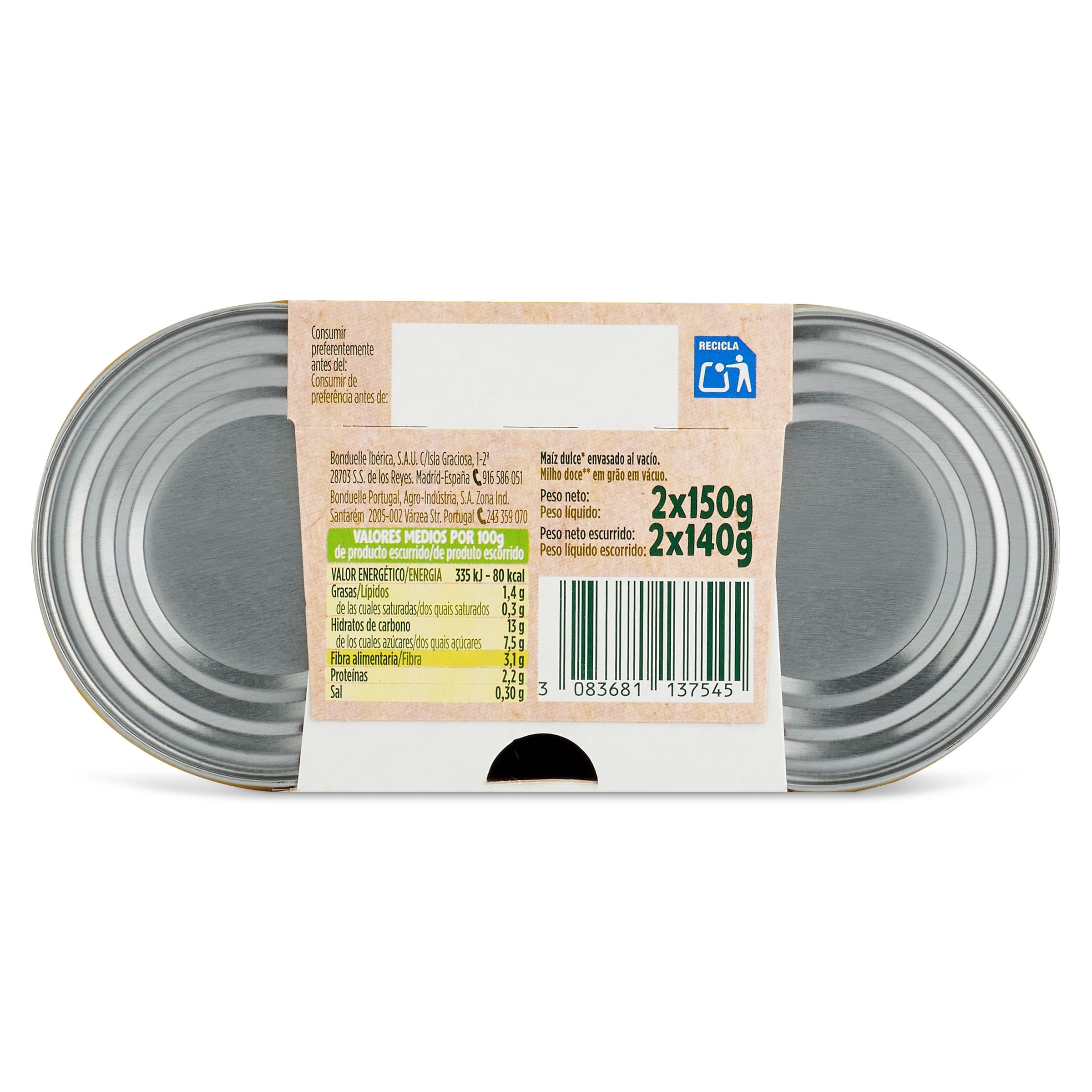 Maíz bio Bonduelle 2 x 140 g