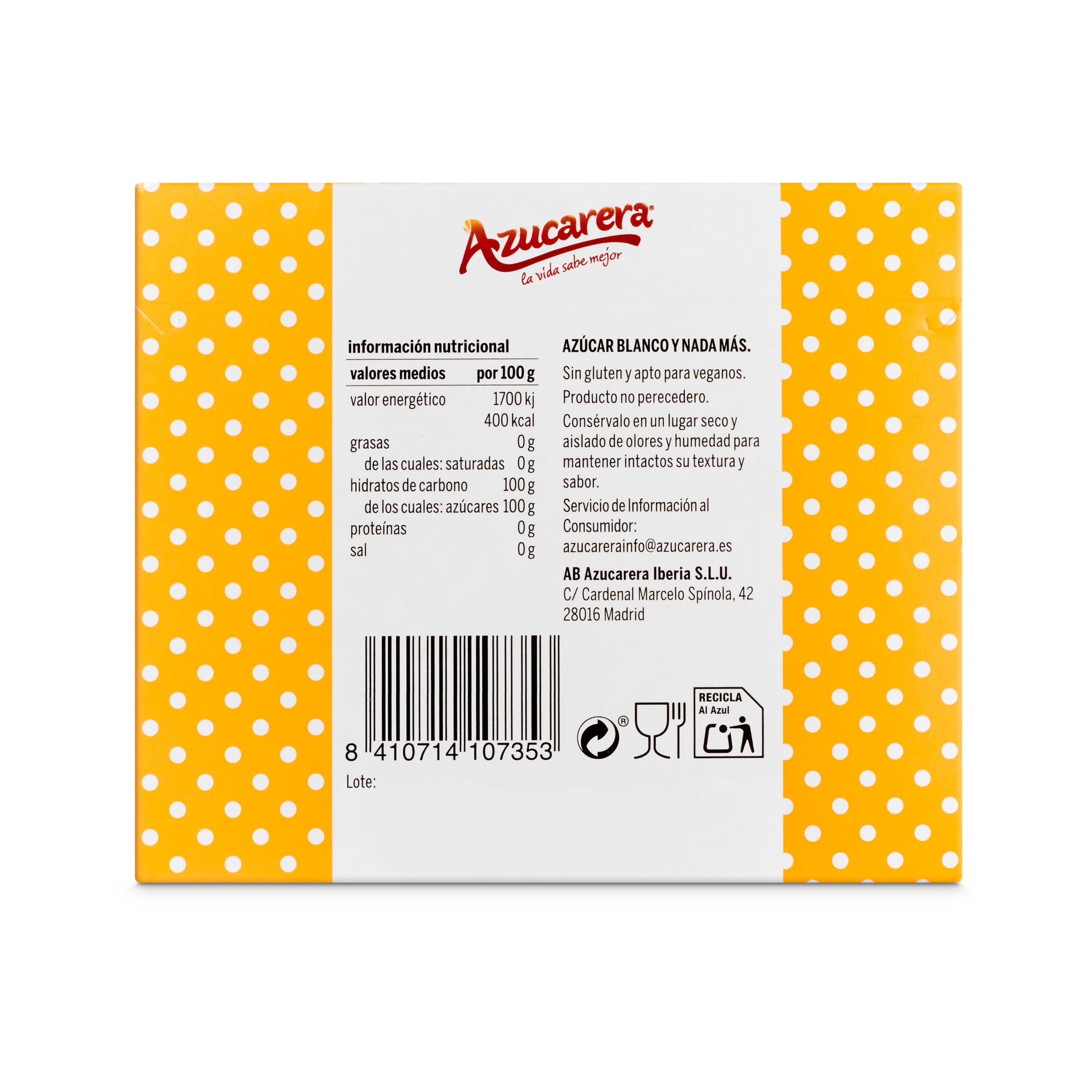 Azúcar blanco en azucarillos Azucarera 300 g