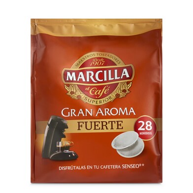 Café en cápsulas fuerte gran aroma Marcilla caja 28 unidades-0