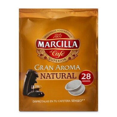 Café en cápsulas natural gran aroma Marcilla caja 28 unidades-0 Café en cápsulas natural gran aroma Marcilla caja 28 unidades-0