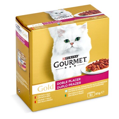 Alimento para gatos doble sabor Gourmet lata 680 g-0