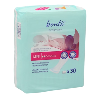 Compresas de incontinencia mini Bonté Everyday de Dia bolsa 30 unidades-0