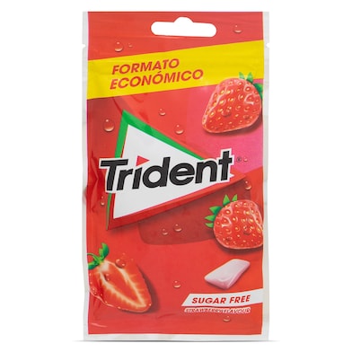 Chicles sabor fresa sin azúcar Trident bolsa 43 g-0