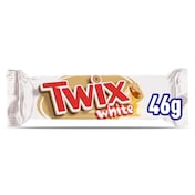 Barritas de chocolate blanco rellenas de caramelo y galleta Twix bolsa 46 g