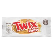 Barritas de chocolate blanco rellenas de caramelo y galleta Twix bolsa 46 g