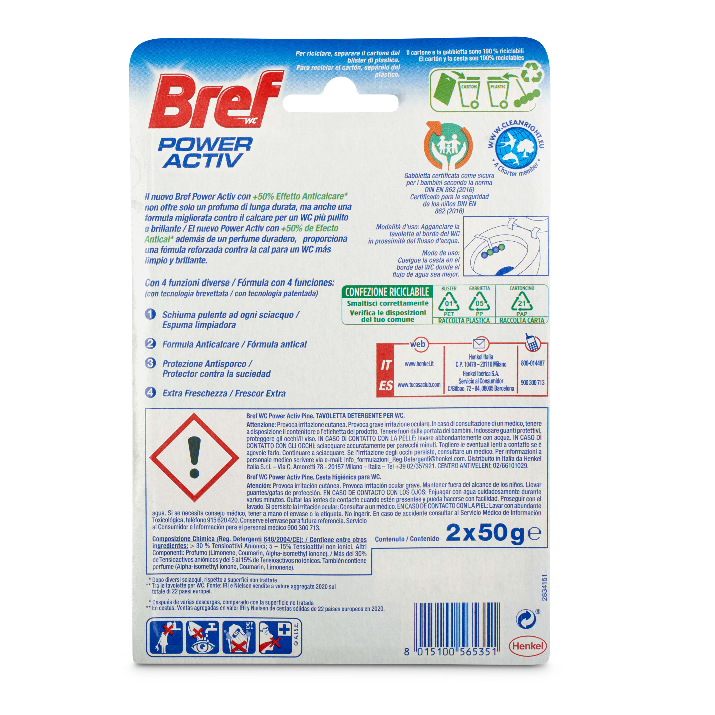Colgador WC power active Bref 2 unidades
