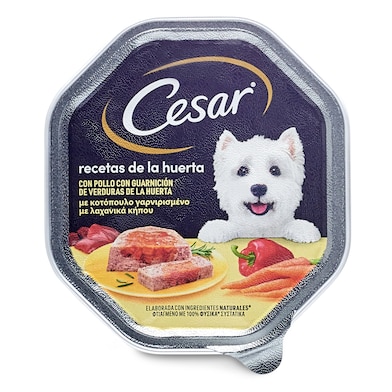 Alimento para perros selección de la huerta con pollo Cesar tarrina 150 g-0