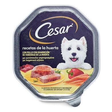 Alimento para perros selección de la huerta con pollo Cesar tarrina 150 g-0