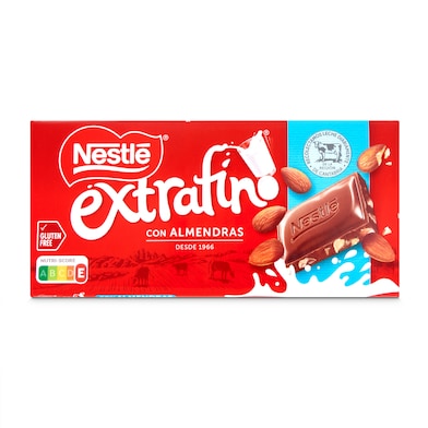 Chocolate con leche y almendras Nestlé Extrafino 123 g-0